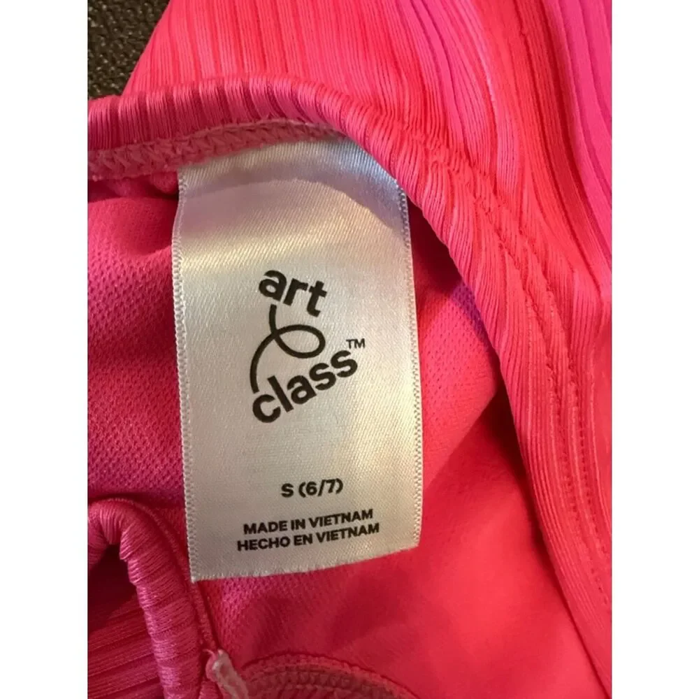 Art Class Hot Pink Swimsuit with Colorful Wrap size S (6/7)